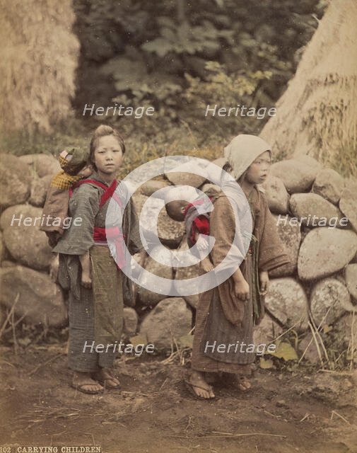 Carrying Children, about 1875-1890s. Creator: Adolfo Farsari.