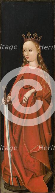 Saint Catherine [right wing exterior], c. 1480/1490. Creator: Master of the Starck Triptych.