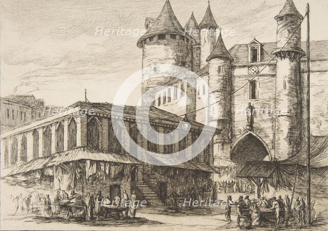 Le Grand Châtelet (Grand Châtelet, Paris circa 1780, after an earlier drawing), 1861. Creator: Charles Meryon.
