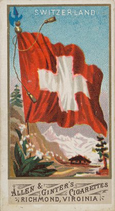 Switzerland, from Flags of All Nations, Series 1 (N9) for Allen & Ginter Cigarettes Brands, 1887. Creator: Allen & Ginter.