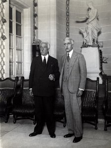 Francesc Macia, president of the Generalitat de Catalonia, with Manuel Azaña president of the Spa…