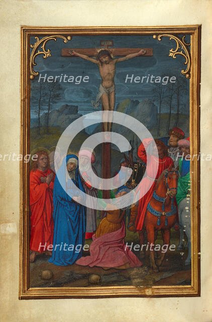 The Crucifixion; Prayer Book of Cardinal Albrecht of Brandenburg, about 1525-1530. Creator: Simon Bening.
