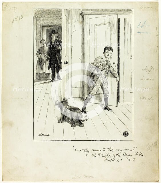 Were They Coming to That Very Room? (The Knights of the Square Table), c.1890. Creator: A. Monro.
