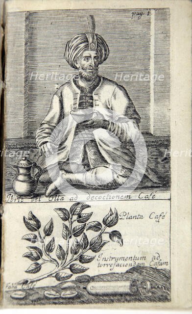 Illustration from "The good use of tea, coffee and chocolate for the preservation and cure..., 1687. Creator: Anonymous.