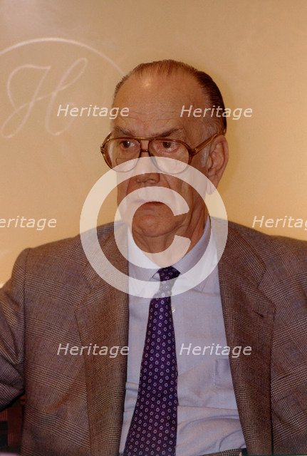 Camilo Jose Cela (1916-2002), Spanish writer and Nobel Prize of Literature, portrait 1991.