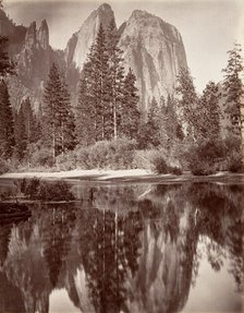 Mirror View of Cathedral Rocks, Yosemite, ca. 1872, printed ca. 1876. Creator: Attributed to Carleton E. Watkins.