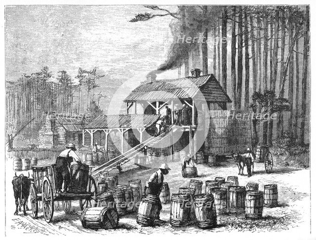 'Turpentine Distillery, North Carolina', 1870.Artist: Edwin Austin Abbey