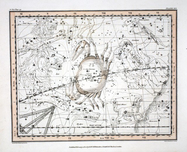 The Constellations (Plate XVI) Cancer, 1822.