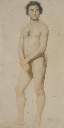 Standing male nude, February, 1859. Creator: William Mulready.