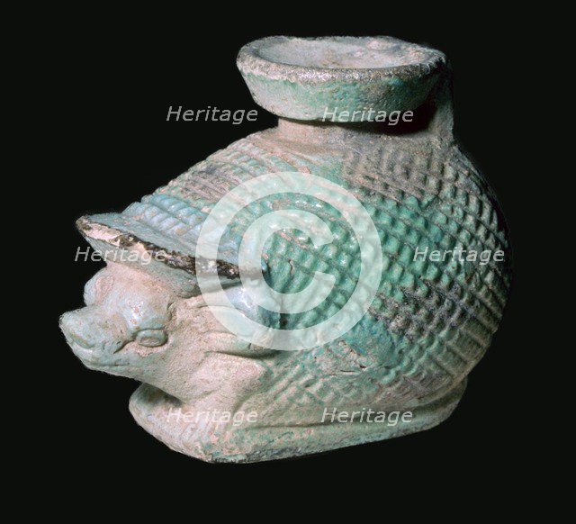 Egyptian cosmetic vessel in the shape of a hedgehog. Artist: Unknown