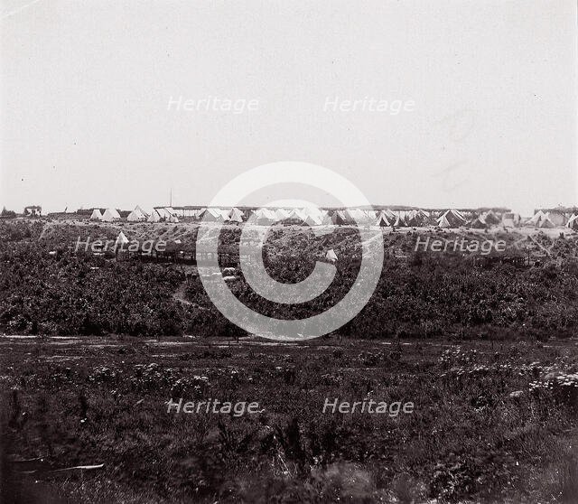 [Encampment on a bluff], 1861-65. Creator: Unknown.
