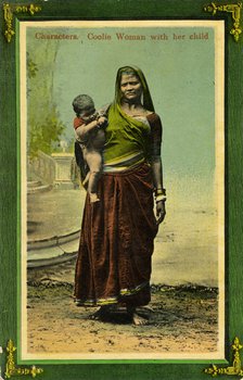 Indian woman with her child, Calcutta, India, late 19th or early 20th century. Artist: Unknown
