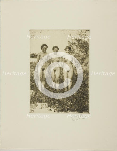 Three Sisters, 1913. Creator: Anders Leonard Zorn.