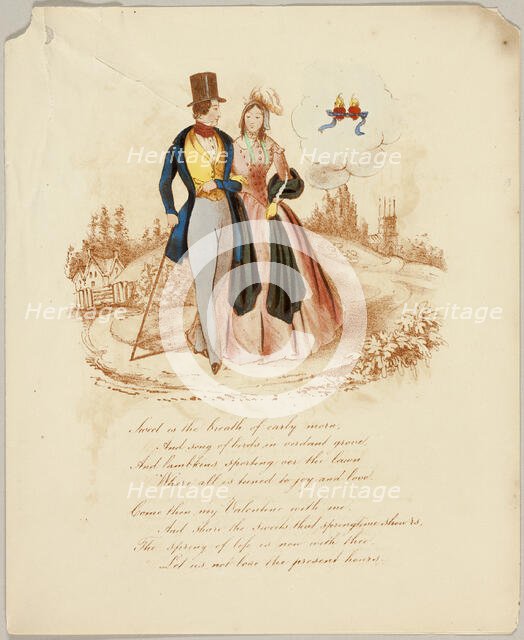 Sweet is the Breath of Early Morn (valentine), c. 1842. Creator: Unknown.