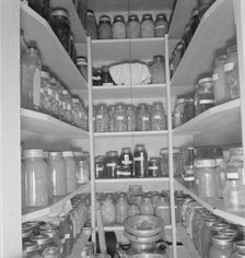 Mrs. Granger's storeroom, Yamhill farms, Yamhill County, Williamette Valley, Oregon, 1939. Creator: Dorothea Lange.