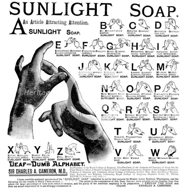 Advertisement for Sunlight Soap, 1890. Creator: Unknown.