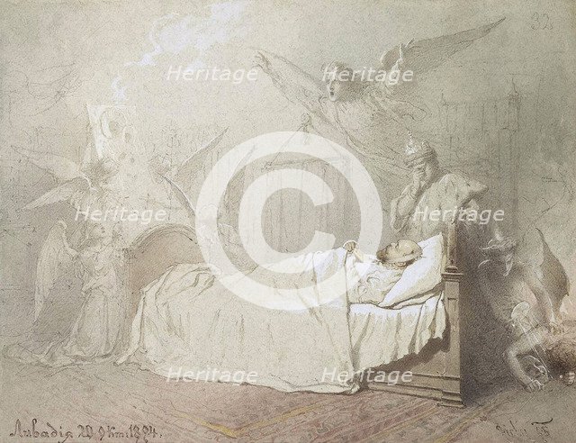 Alexander III on his Deathbed Surrounded by Angels, 1895.  Creator: Zichy, Mihály (1827-1906).