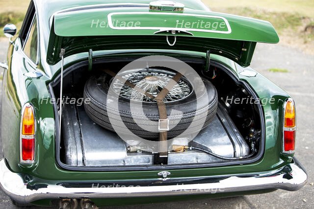 Boot and spare wheel of a 1961 Aston Martin DB4 GT previously owned by Donald Campbell. Creator: Unknown.