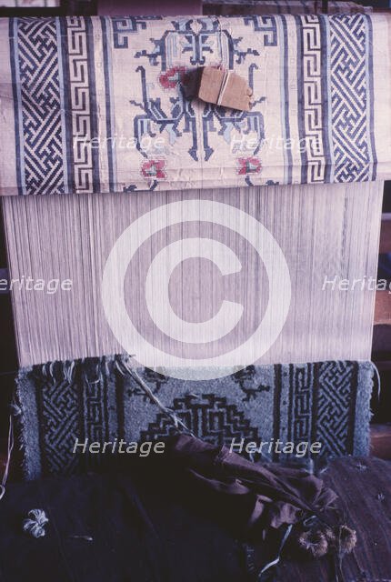 Tibetan refugee carpet project, Dharamsala, India, 1988. Creator: Amanda Waite.