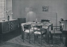 'The Dining Room - Walnut and sycamore furniture', 1942.  Artist: Unknown.