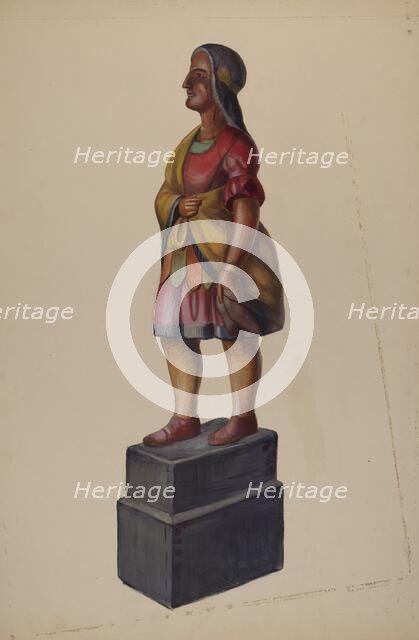 Cigar Store Indian, c. 1937. Creator: Vincent McPharlin.