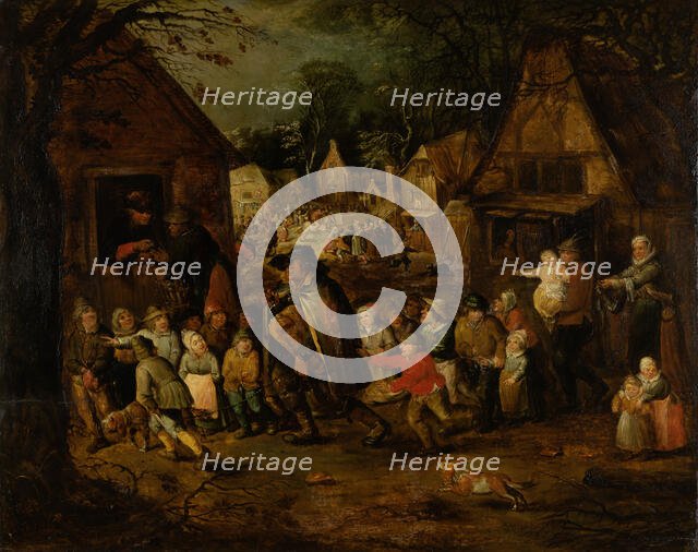 Village Fair With Blind Hurdy-Gurdy Player, c1610-1650. Creator: Unknown.