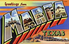 'Greetings from Marfa, Texas', postcard, 1943. Artist: Unknown
