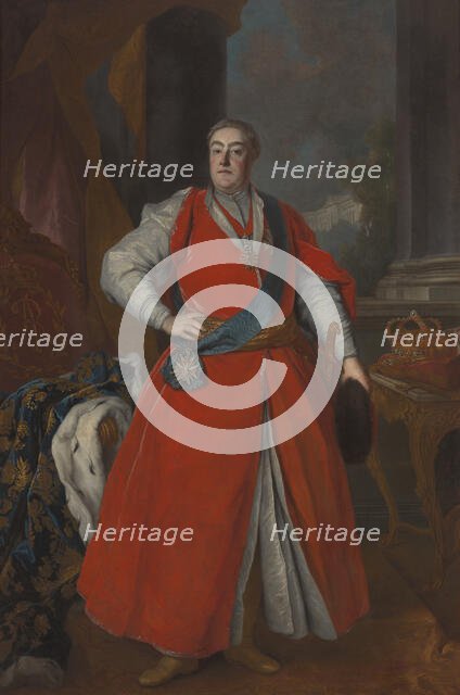 Portrait of Augustus III of Saxony (1696-1763), King of Poland, c1737. Creator: Louis de Silvestre.