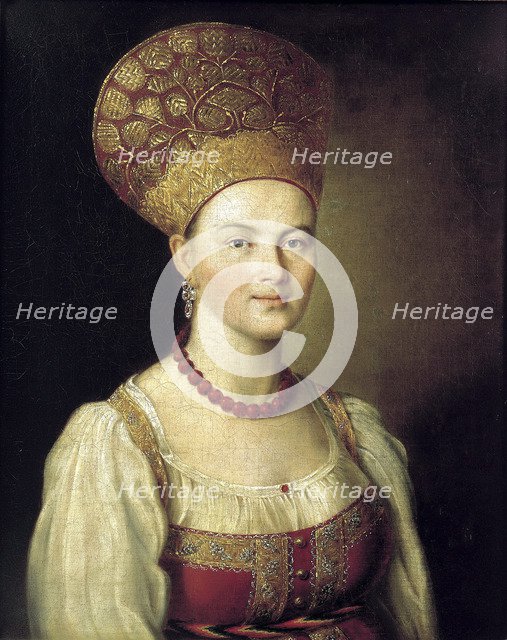 'Female portrait in Russian Dress', 1784. Artist: Ivan Argunov