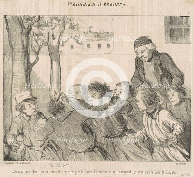 Jeunes imprudens qui se laiseent emporter ..., 19th century. Creator: Honore Daumier.