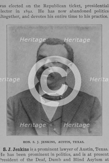 Hon. S.J. Jenkins, Austin, Texas, 1902. Creator: Unknown.