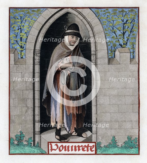 Poverty, c1480, (1843).Artist: Henry Shaw