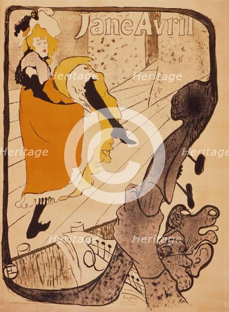 Jane Avril, 1893. Creator: Henri de Toulouse-Lautrec.
