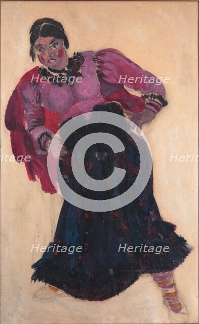 Costume design for the opera "Quiet Flows the Don" by Ivan Dzerzhinsky, 1936. Creator: Fyodor Fyodorovsky.