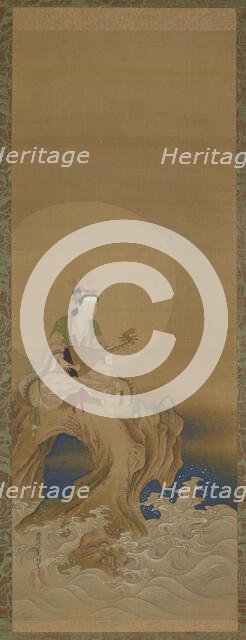 Benten on a rock by the sea, Edo period, (18th century?). Creator: Unknown.