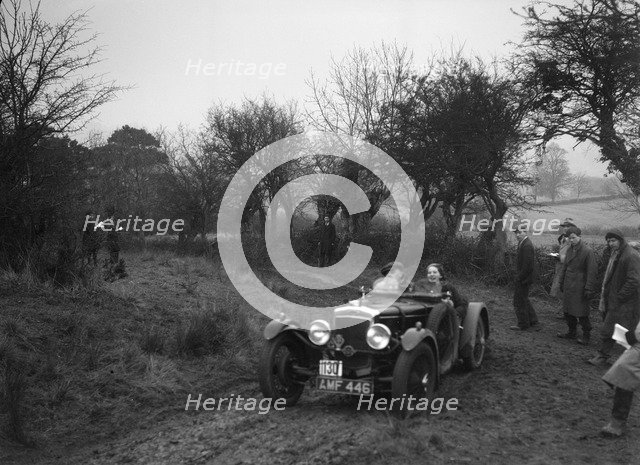 Frazer-Nash of JD Greaves at the Sunbac Colmore Trial, near Winchcombe, Gloucestershire, 1934. Artist: Bill Brunell.