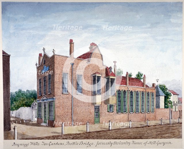 Bagnigge Wells tea gardens, Battle Bridge, London, c1800. Artist: Anon