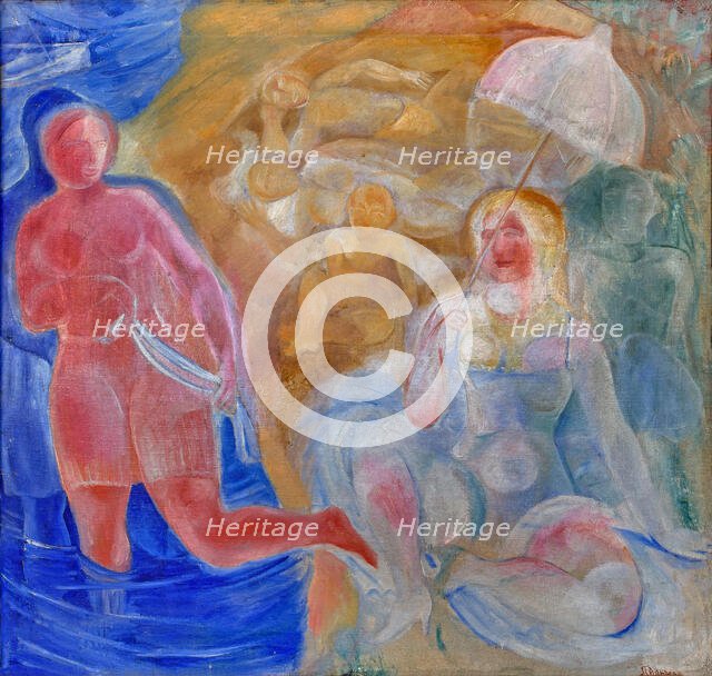 The Beach, 1920. Creator: Palmov, Viktor Nikandrovich (1888-1929).