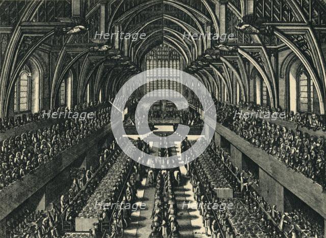 'The Coronation Dinner of James II in Westminster Hall', 1685, (1947).  Creator: Samuel Moore.