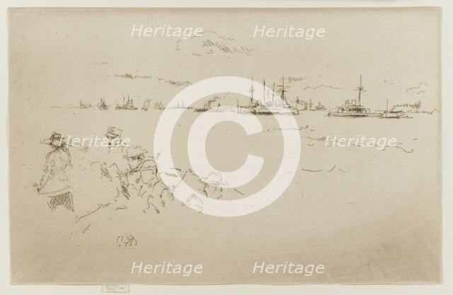 The Fleet: Monitors, 1887. Creator: James Abbott McNeill Whistler.