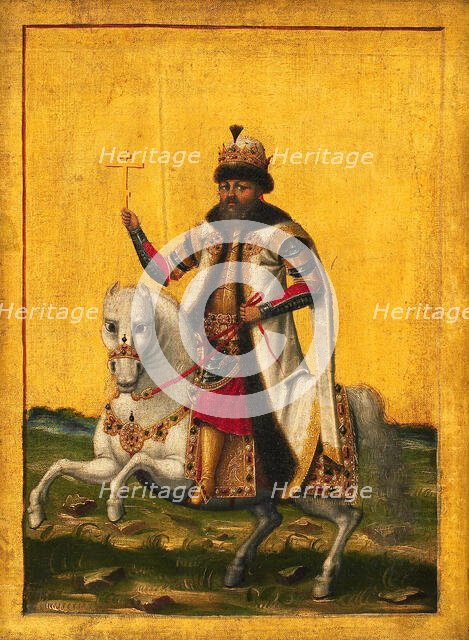 Equestrian portrait of the Tsar Michail I Fyodorovich of Russia (1596-1645), c. 1650-1660. Creator: Anonymous.