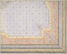 Partial design for the painted decoration of a ceiling, 1830-97. Creators: Jules-Edmond-Charles Lachaise, Eugène-Pierre Gourdet.