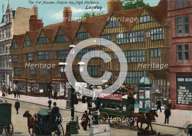 'The Old Houses, Staple Inn, High Holborn, London', 1905. Artist: Unknown.