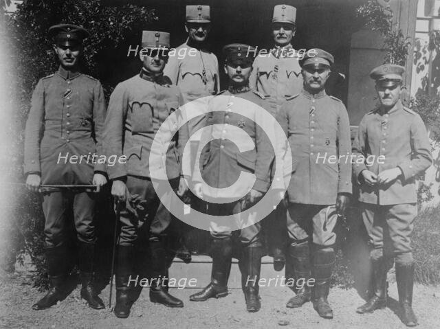 German Commanders awarded Iron Cross: Gen. Stolzman, Lt. Purtscher, Maj..., between c1910 and c1915. Creator: Bain News Service.