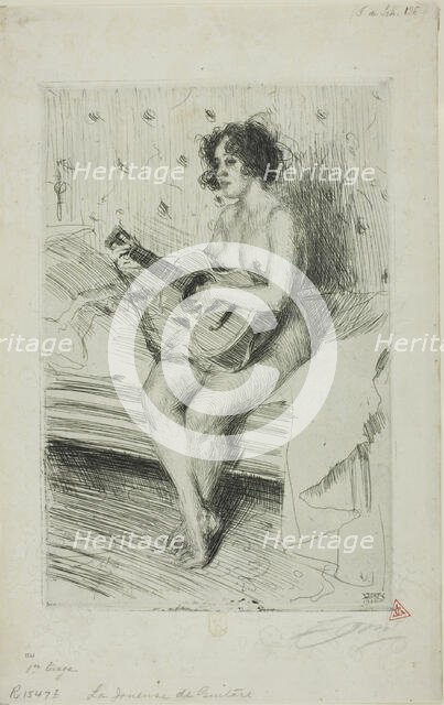 The Guitar-Player, 1900. Creator: Anders Leonard Zorn.