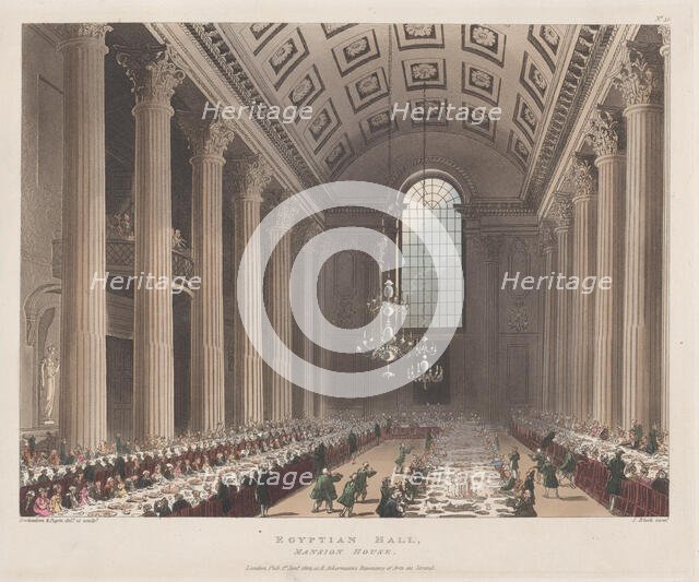Egyptian Hall, Mansion House, January 1, 1809., January 1, 1809. Creator: J. Bluck.