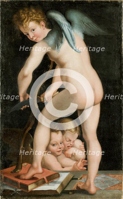 Bow-carving Cupid, Between 1534 und 1540. Creator: Parmigianino (1503-1540).