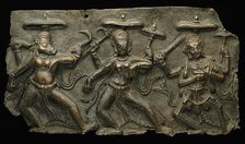Fragment of Mother Goddesses (Matrika) Panel with Varahi, Kaumari, and Chamunda, 10th/11th century. Creator: Unknown.