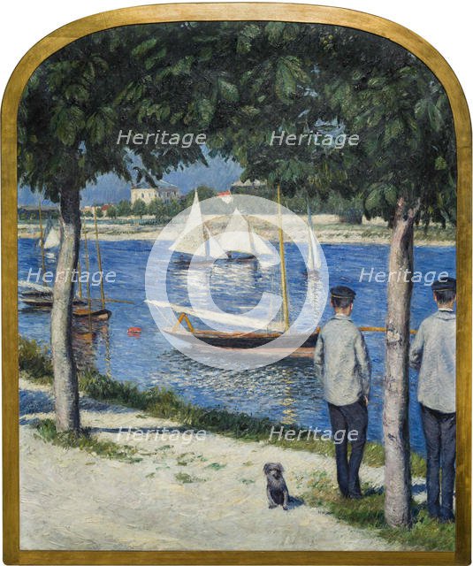 La Berge du Petit Gennevilliers et la Seine, 1890. Creator: Caillebotte, Gustave (1848-1894).