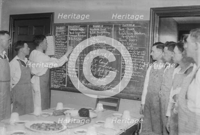 Recipes, Naval cooking school, 59th St. N.Y., between c1915 and 1918. Creator: Bain News Service.